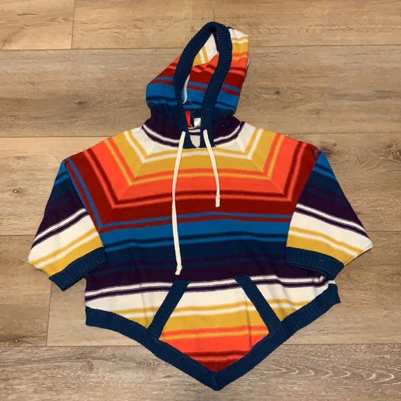 Rainbow poncho, cropped, size 4/small. Bought in France. Divided by H&M. - Picture 1 of 4